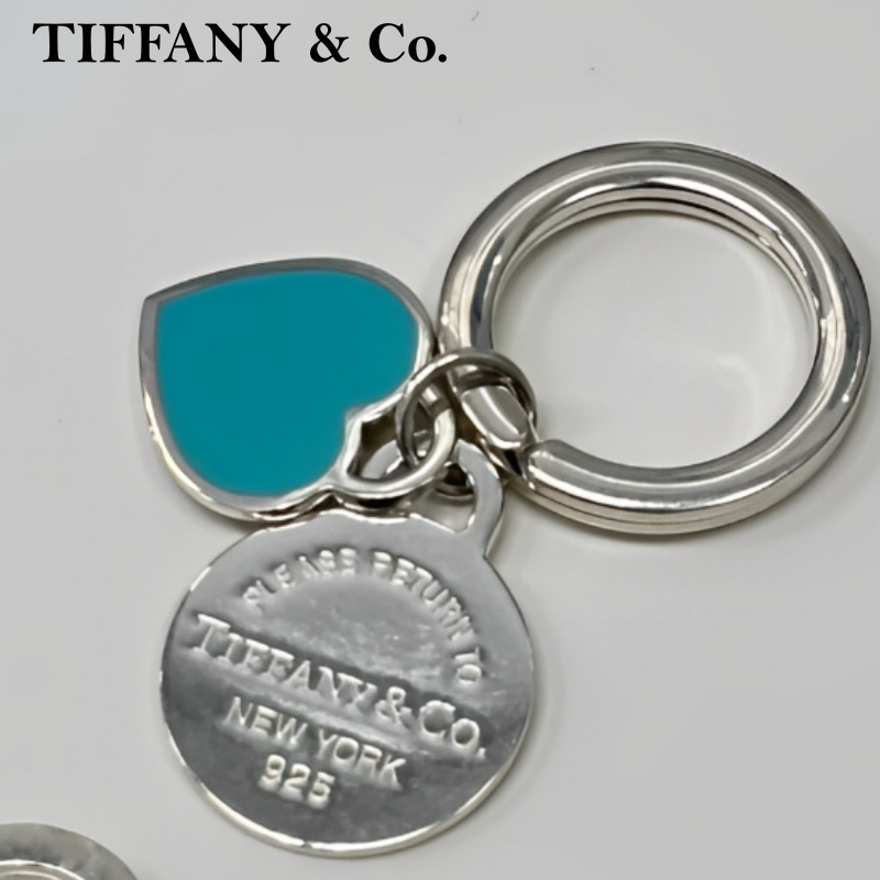 Tiffany & Co. ティファニー ラウンド＆ハート タグ キーリング