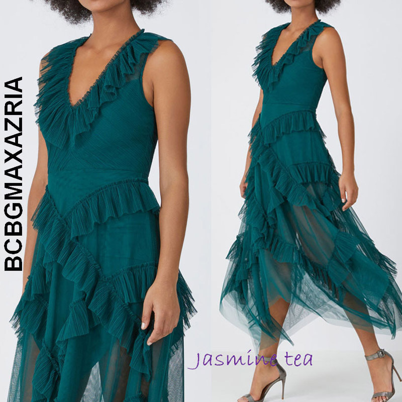 ★セール／即発♪★BCBGMAXAZRIA ラフルイブニングドレス★