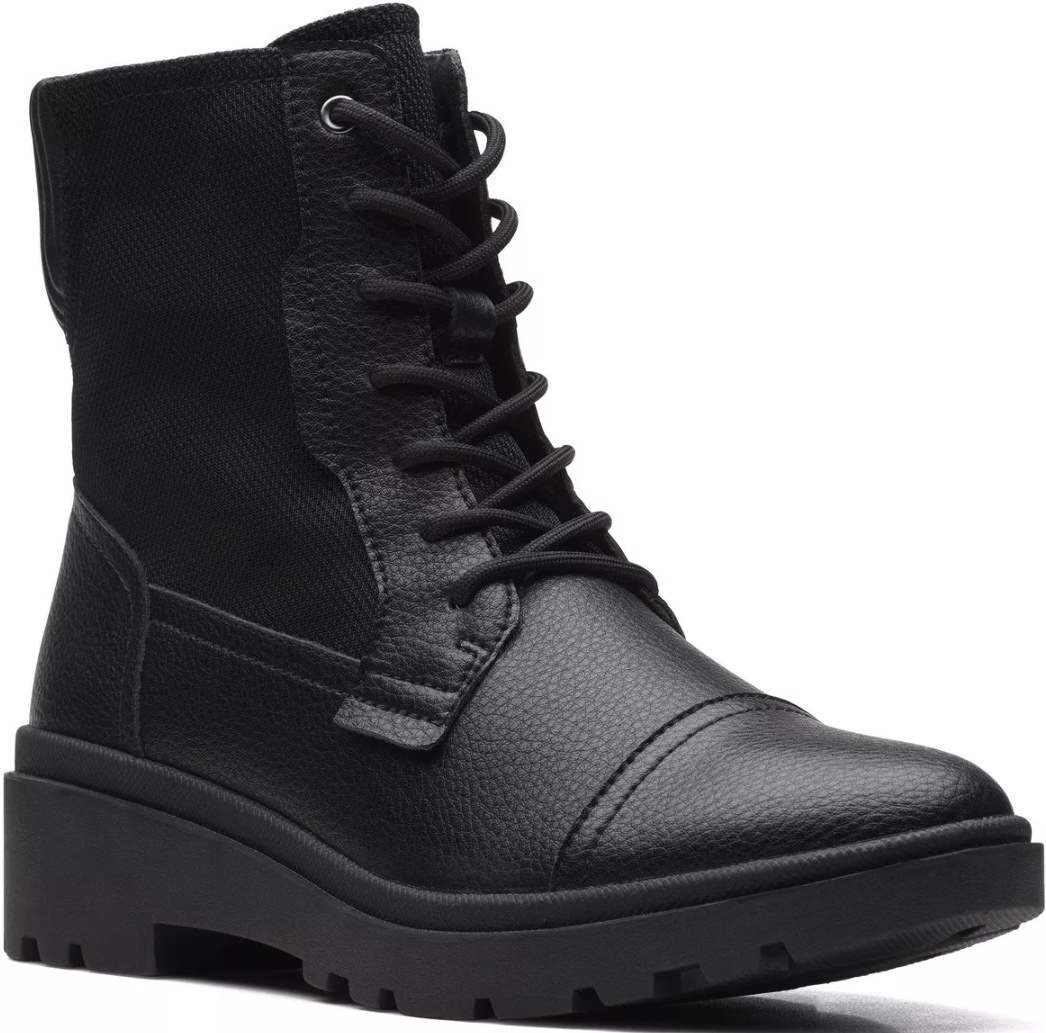 Clarks 軽量 レースアップ ブラック ブーツ レザー スニーカ