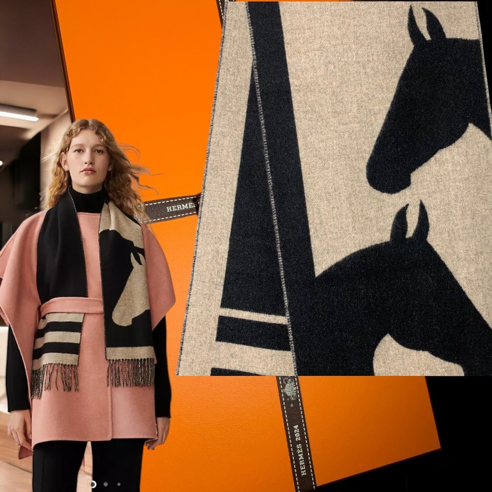 HERMES カシミヤ マフラー ラブストーリー