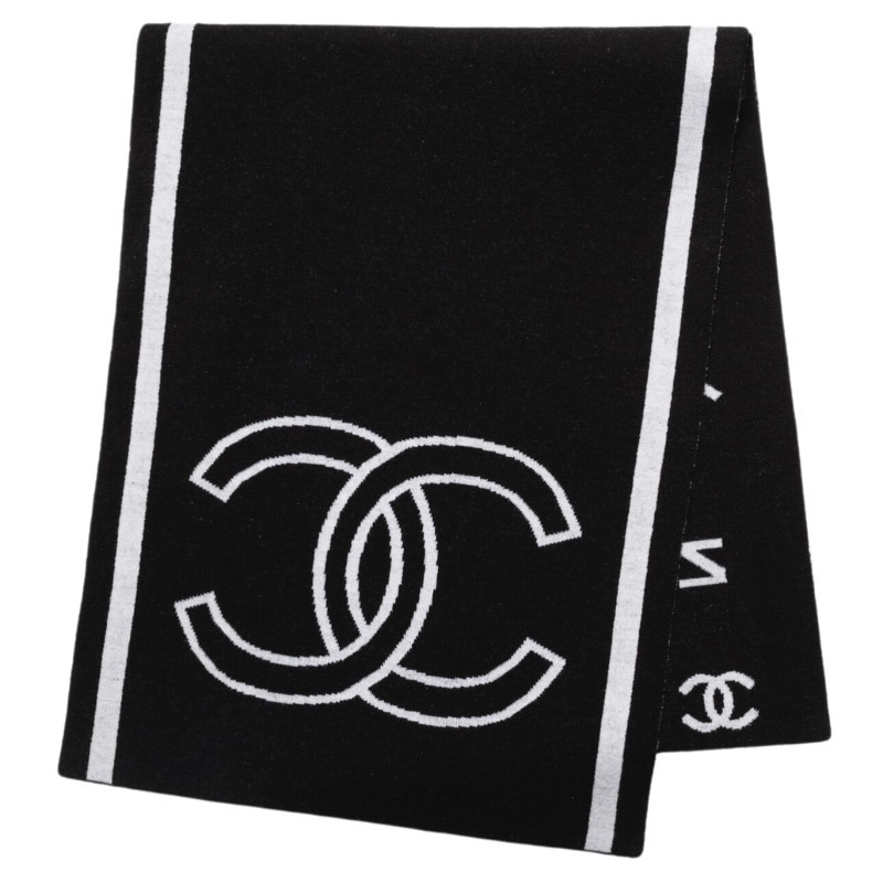 リバーシブル仕様♪】CHANEL マフラー ココマーク モノトーン