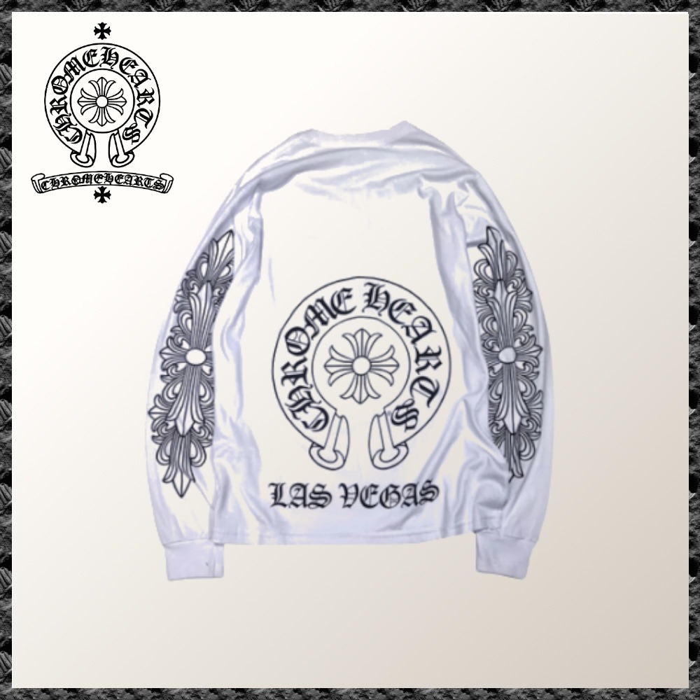 Chrome Hearts◆ホースシュー ロングTシャツ 白 ラスベガス限定