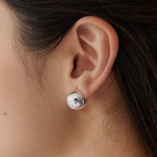 ピアス TATIANA Silver 925 Bulky Emblem Circle One Touch Earrings EC