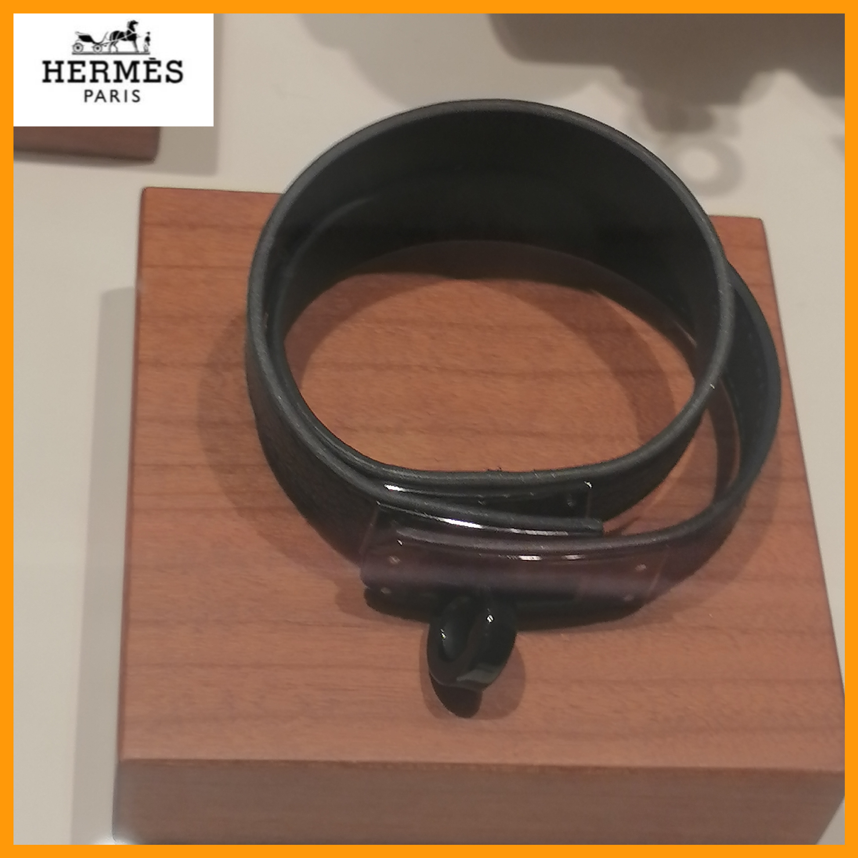 ◆HERMES◆Kelly Double Circle So Black Bracelet ブレスレット