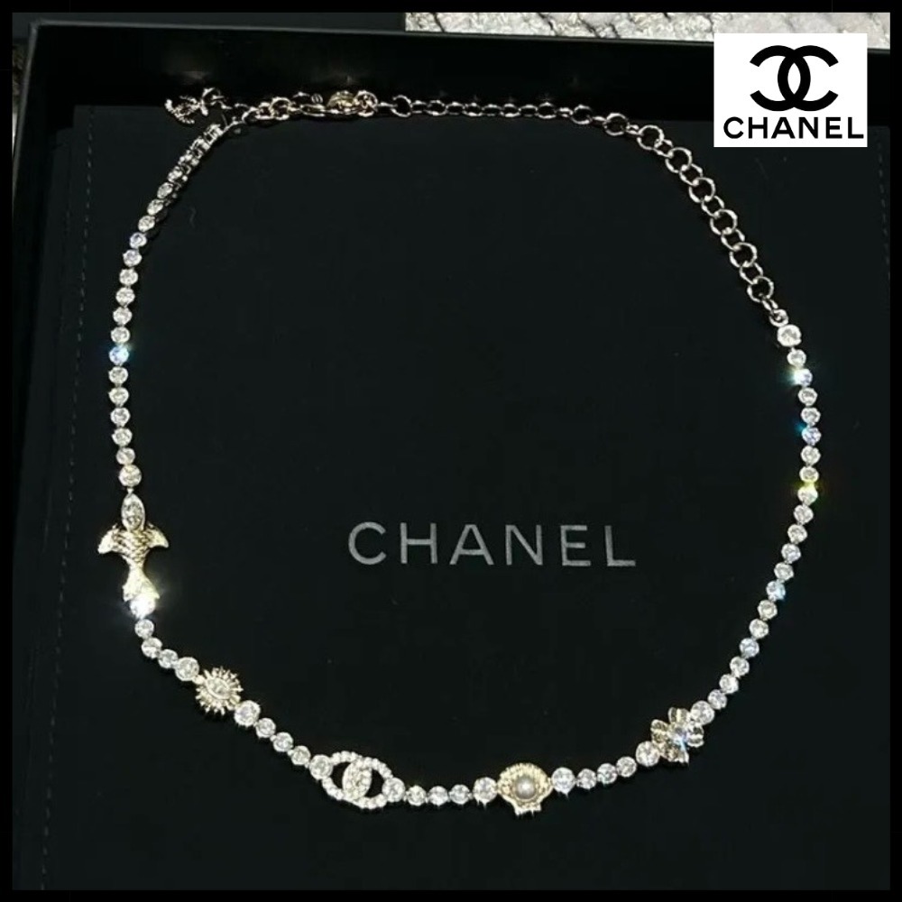 【胸元に輝きを♪】CHANEL シャネル ネックレス CCロゴ