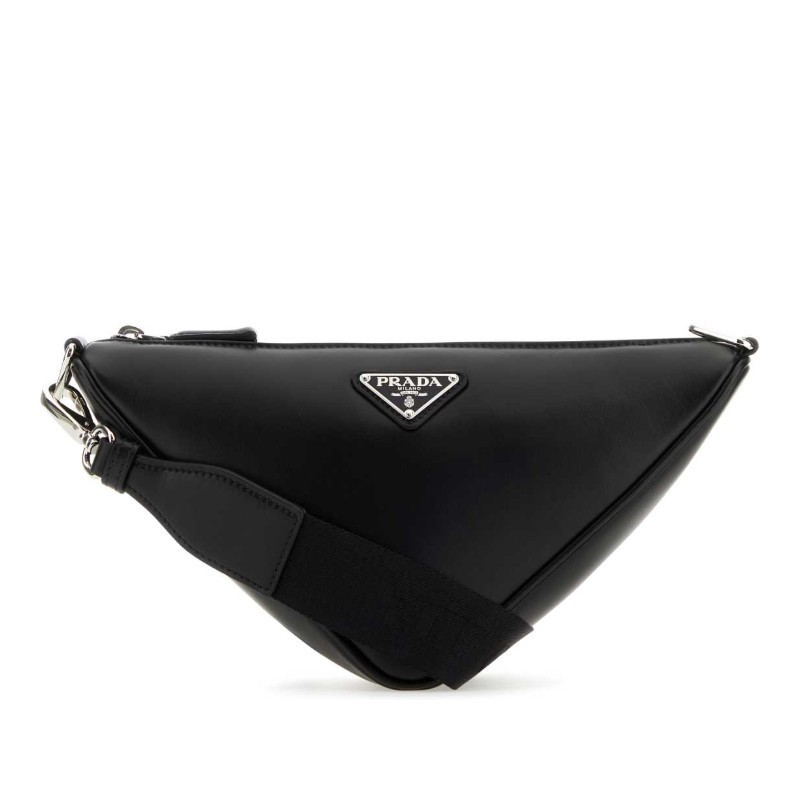 ショルダーバッグ PRADA Black leather Triangle crossbody bag