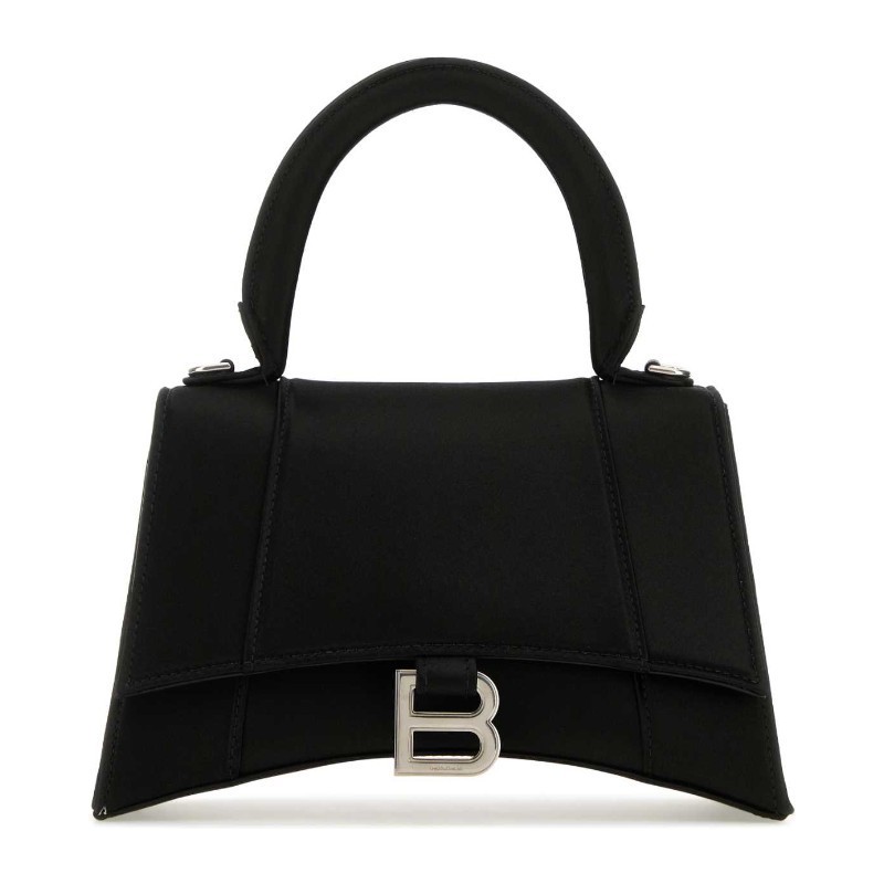 トートバッグ BALENCIAGA Black satin small Hourglass handbag