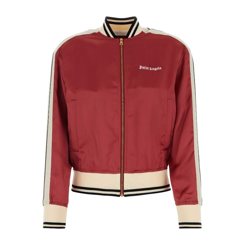 ブルゾン Palm Angels Tiziano red viscose bomber jacket