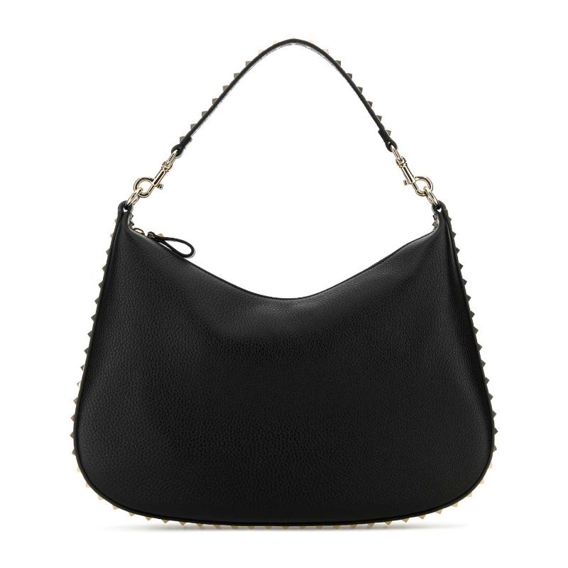 ショルダーバッグ・ポシェット VALENTINO Black leather Hobo Rockstud shoulder bag