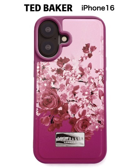 TED BAKER 花柄プリント iPhone16 ケース ピンク 関＊送込