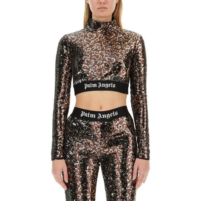Tシャツ・カットソー Palm Angels FW23 SEQUINED TOP (PWAB038_F23FAB0016010)