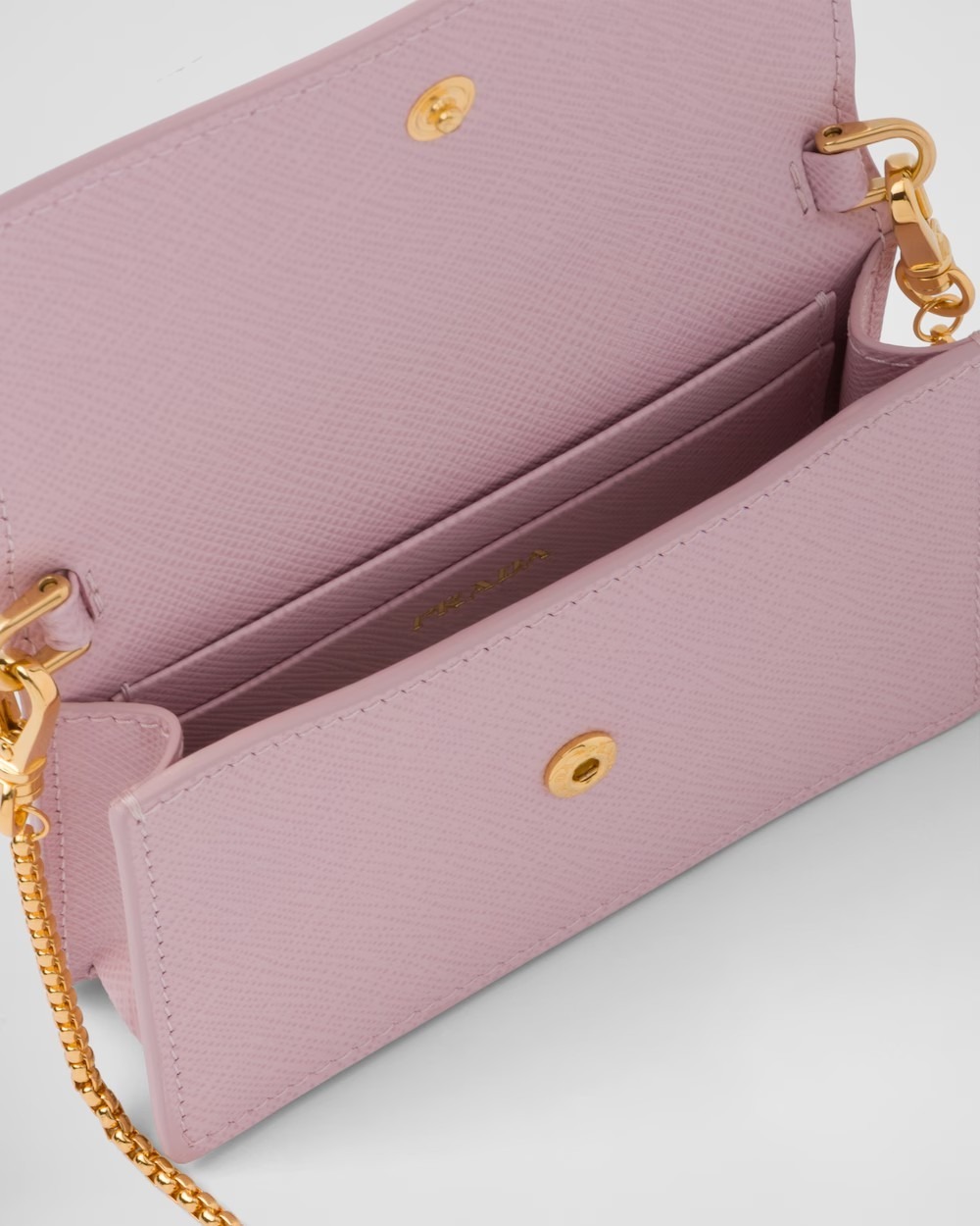 《送料無料》PRADA Saffiano leather card holder with shoulder