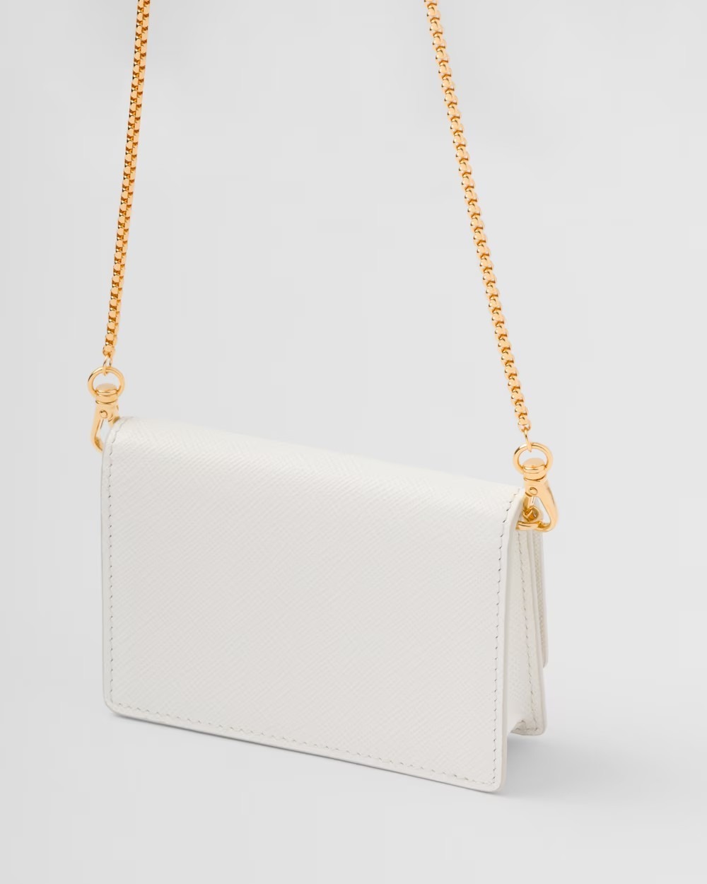 《送料無料》PRADA Saffiano leather card holder with shoulder