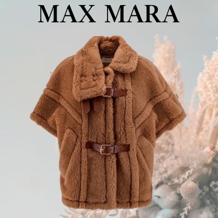 MaxMara ストラップ付き テディ生地 ケープ