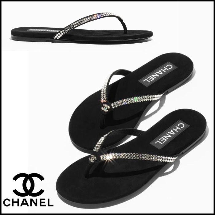 キラキラストラスで華やか♡25C【CHANEL】トング サンダル