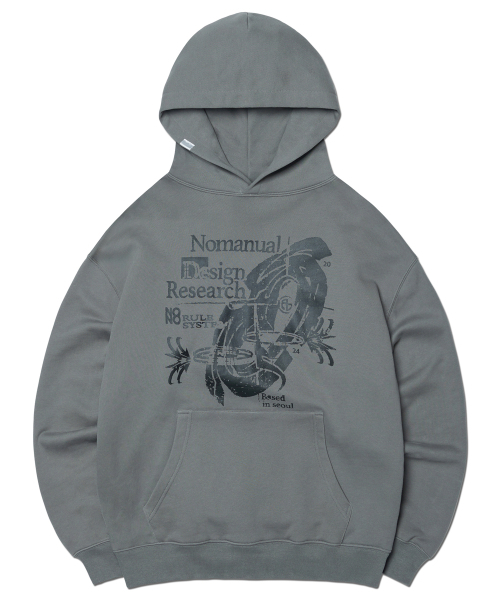 パーカー・フーディ NOMANUAL AO HOODIE GRAY NM63HD11M1GY