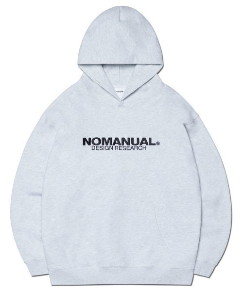 パーカー・フーディ NOMANUAL DR LOGO HOODIE WHITE MELANGE NM43HD03M1WM