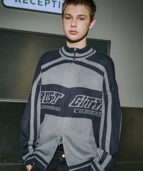 アウターその他 CPGN STUDIO_COMPAGNO 2WAY TRUST CITY zip-up knit navy