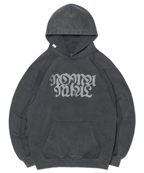 パーカー・フーディ NOMANUAL RS RAW EDGE HOODIE WASHED CHARCOAL NM63HD07M1WC