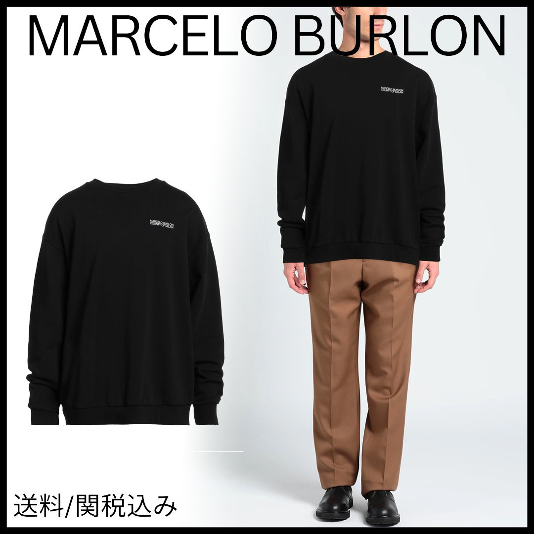 Tシャツ【MARCELO BURLON】送料関税込み 長袖 プリント入り ロゴ