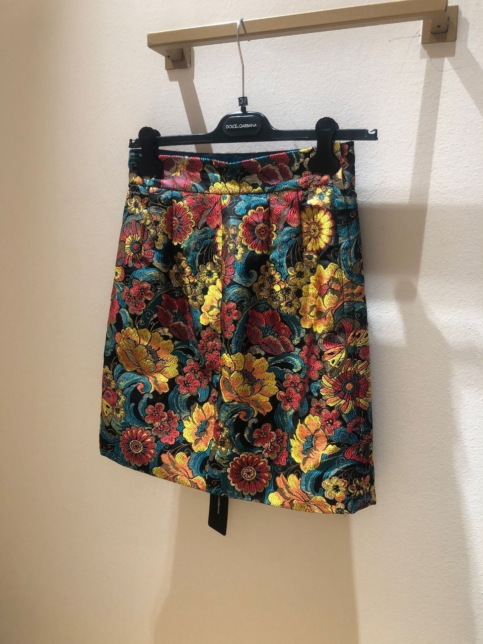 Dolce＆Gabbana■刺しゅうシルクミニスカート 花柄