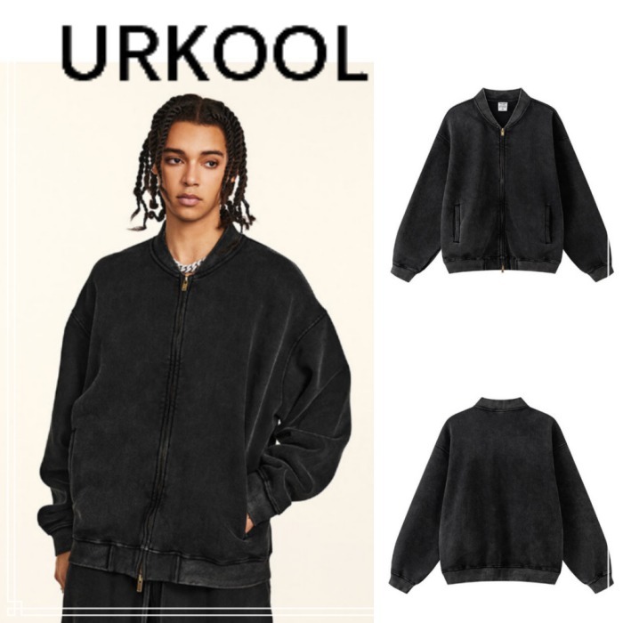 【URKOOL】ヴィンテージ ウォッシュド ジップ パーカー