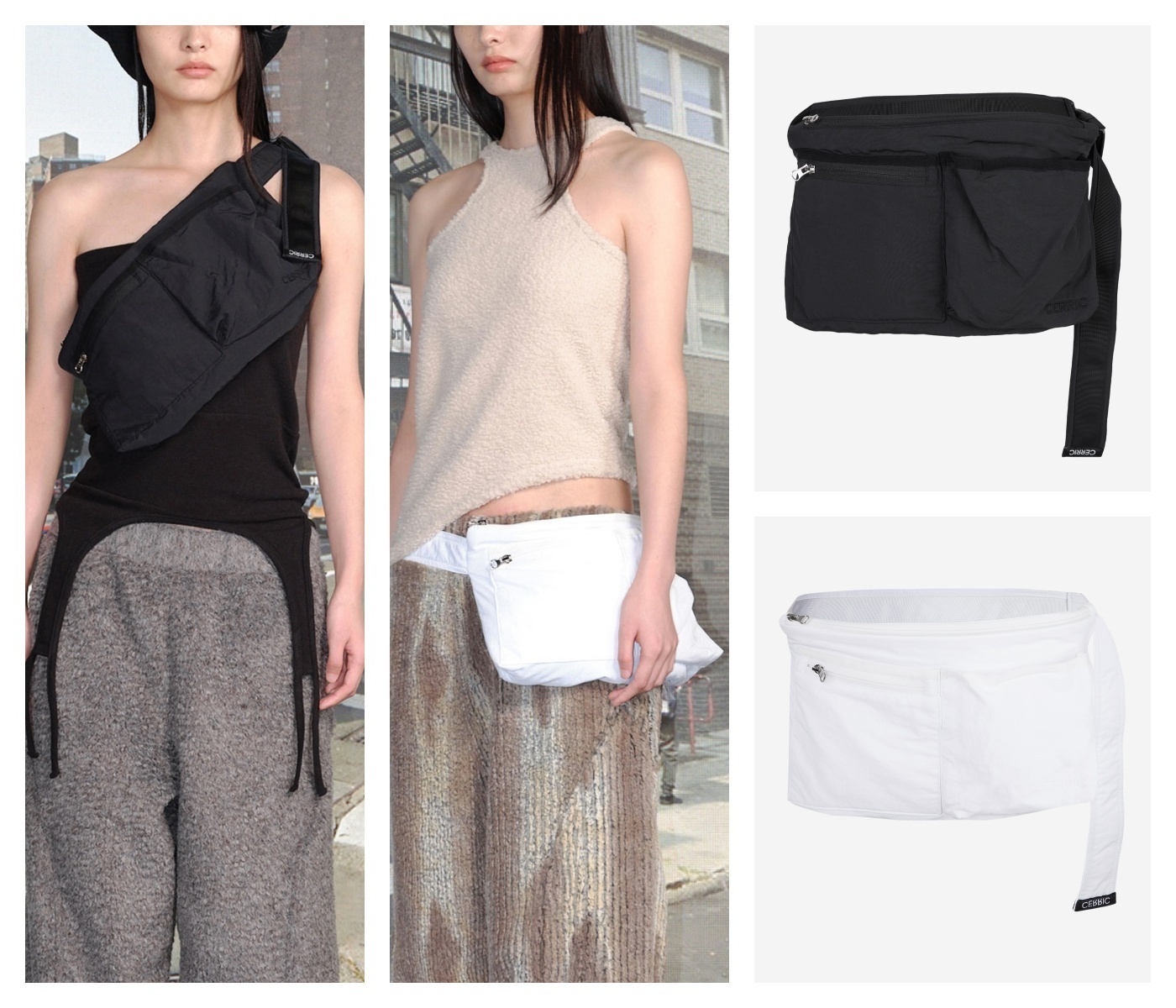★CERRIC★PADDING POCKET BELT★1451_1452★Black_White★韓国