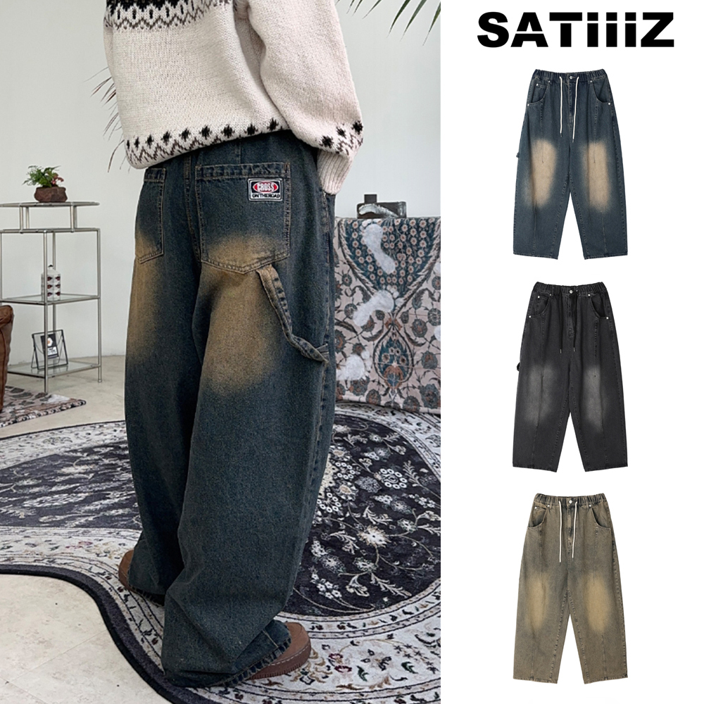 【SATIIIZ】Kai Patchwork Banding Denim Pants