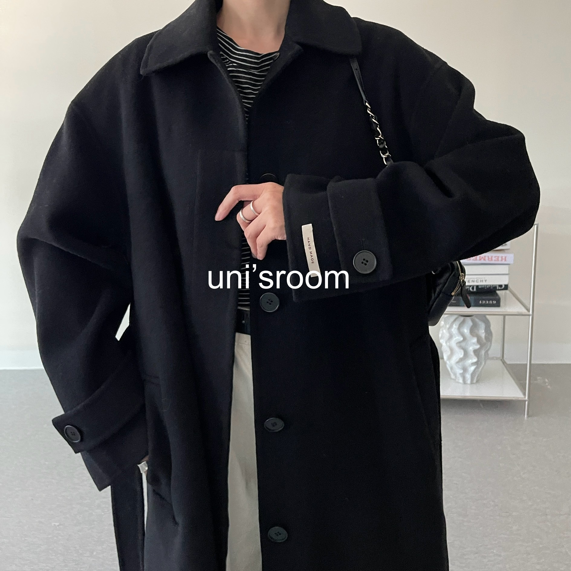 uni's room■HANDMADE ウールスローコート OT-AW25-20BK