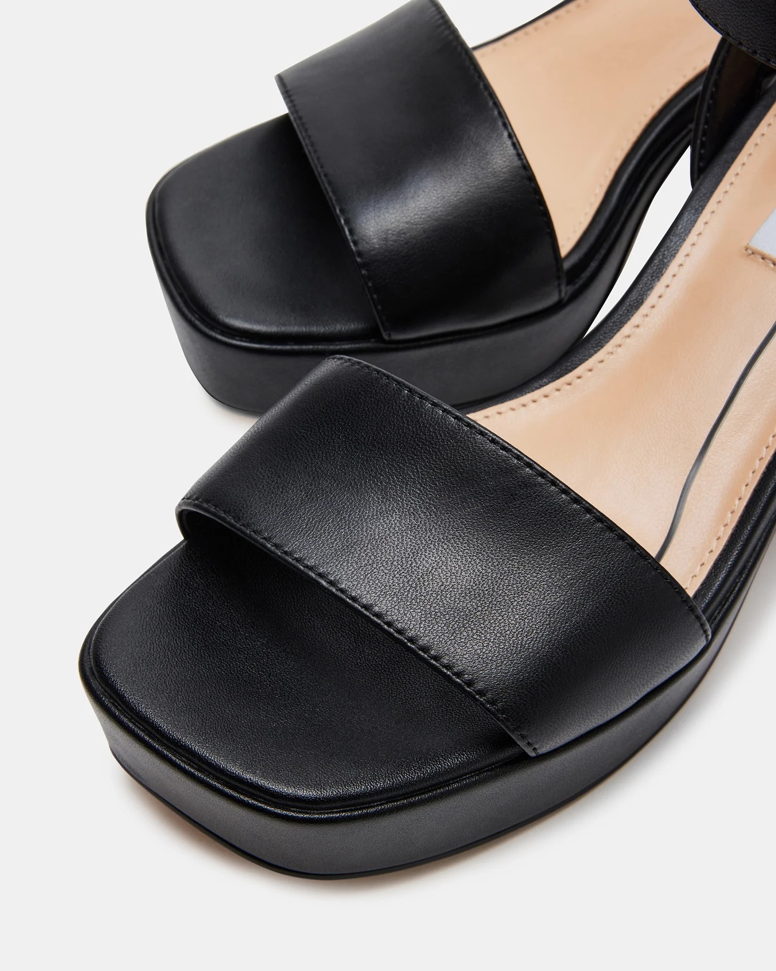 Steve Madden 上質なレザー Mercerr ブロックヒール サンダル