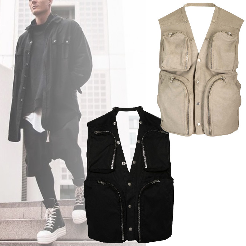大人気! RICK OWENS ★コットン ジップアップ ポケット ベスト