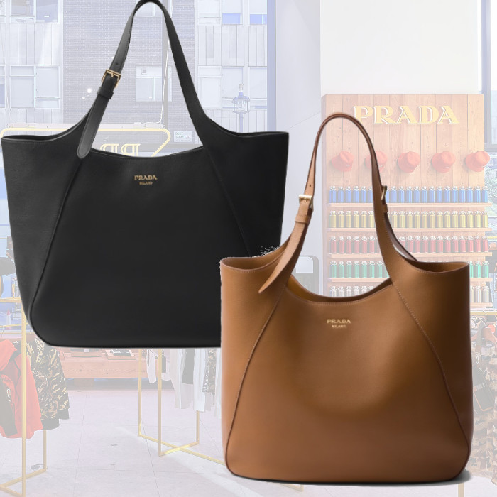 【24AW】ラージ レザートートバッグ◆プラダ◆全２色