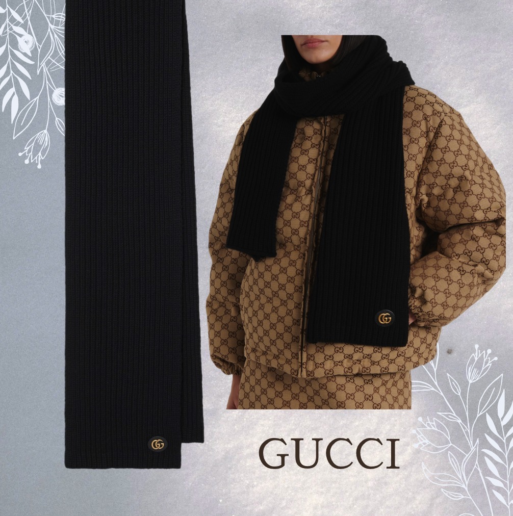 GUCCI★リブ編みウールとカシミアのマフラー！ユニセックス