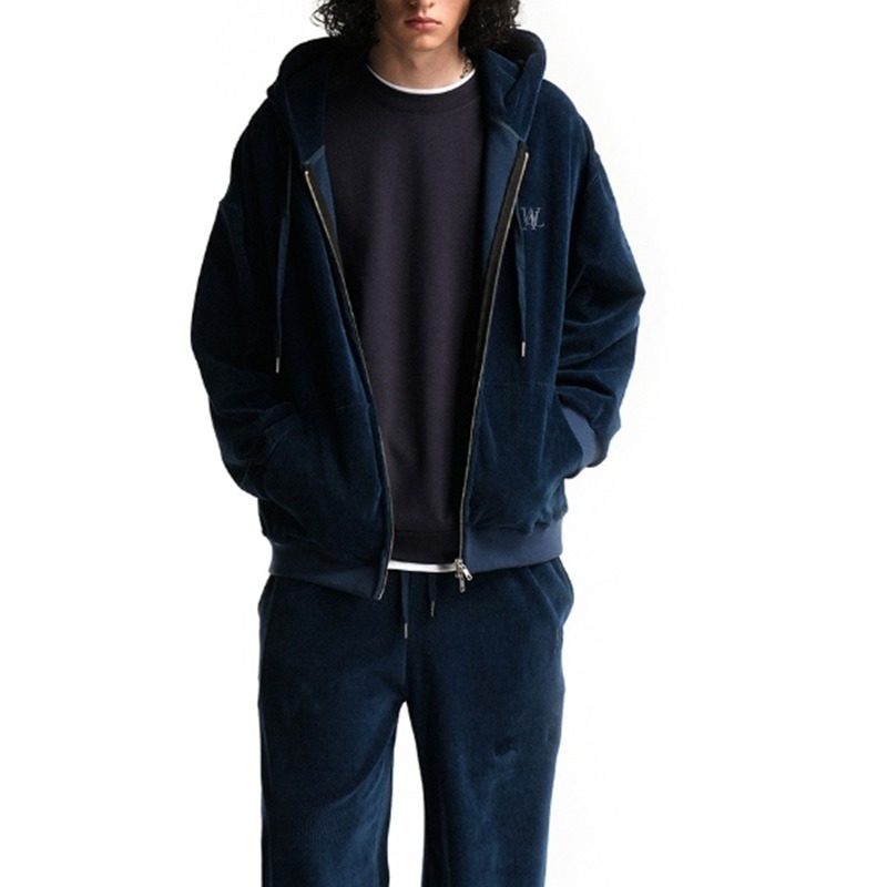 パーカー・フーディ WOOALONG Velour corduroy hood zip-up 4FT1547 WOOALONG Velour corduroy hood zip-up 4FT1547 (WOOALONG