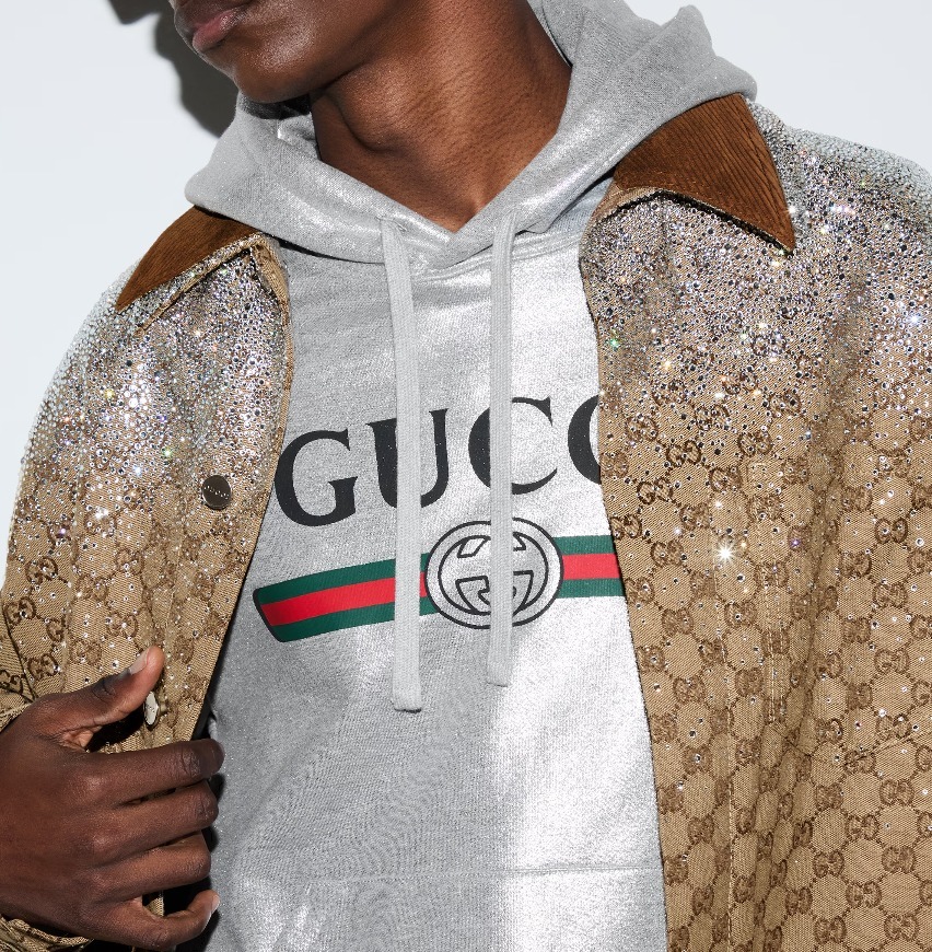 GUCCI《コットンジャージー スウエットシャツ》シルバー 直営店