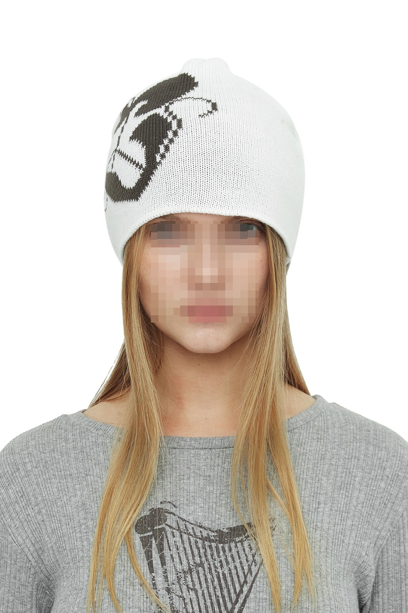 ★CERRIC★LOGO HEART KNIT BEANIE★688_689★Ivory_Black★韓国 ☆CERRIC☆LOGO HEART KNIT BEANIE☆688_689☆Ivory_Black☆韓国