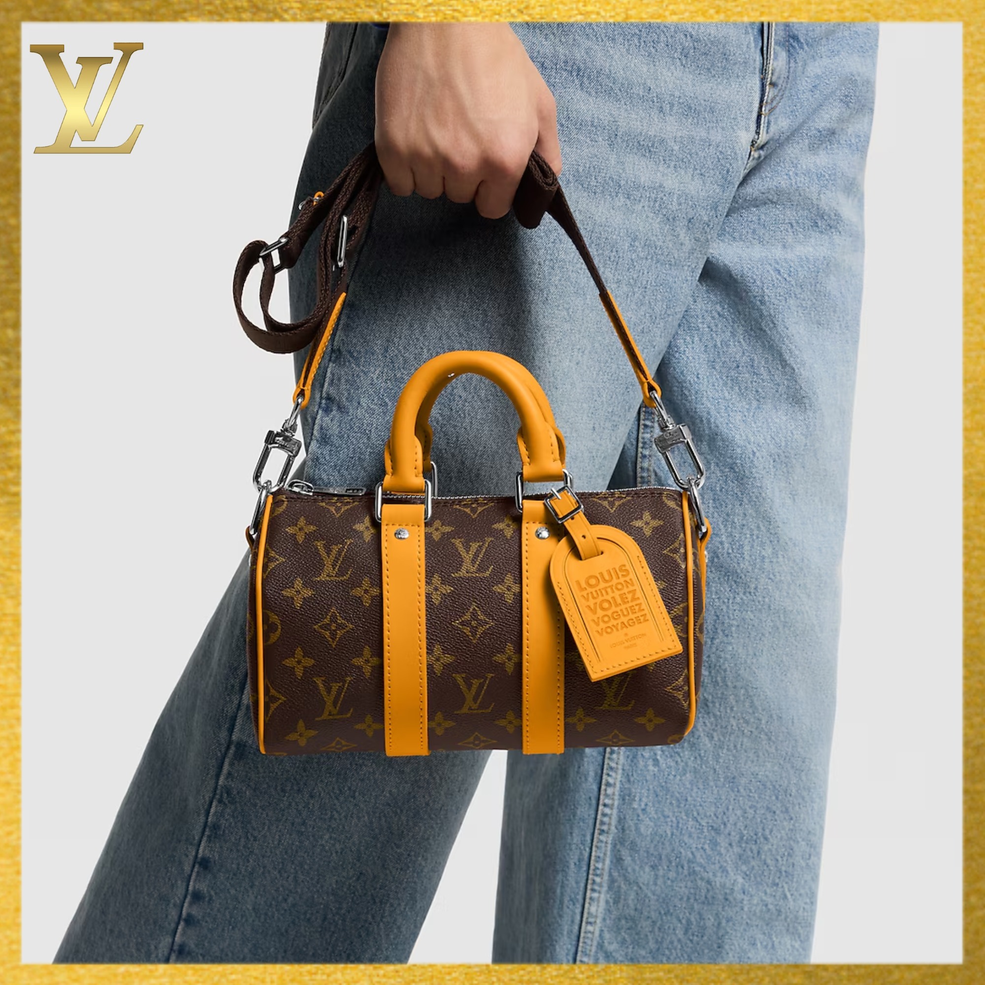 LOUIS VUITTON モノグラム マカサー キーポル バンドリエール25