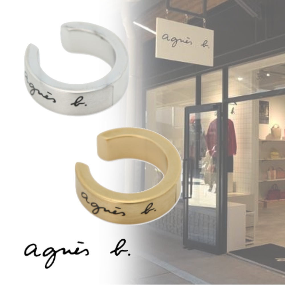 すぐ届く☆Agnes b イヤーカフ シンプル ロゴ入り ギフトにも◎