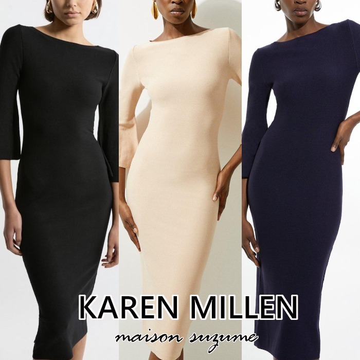 【KAREN MILLEN】ベルスリーブ☆シンプルタイトワンピ