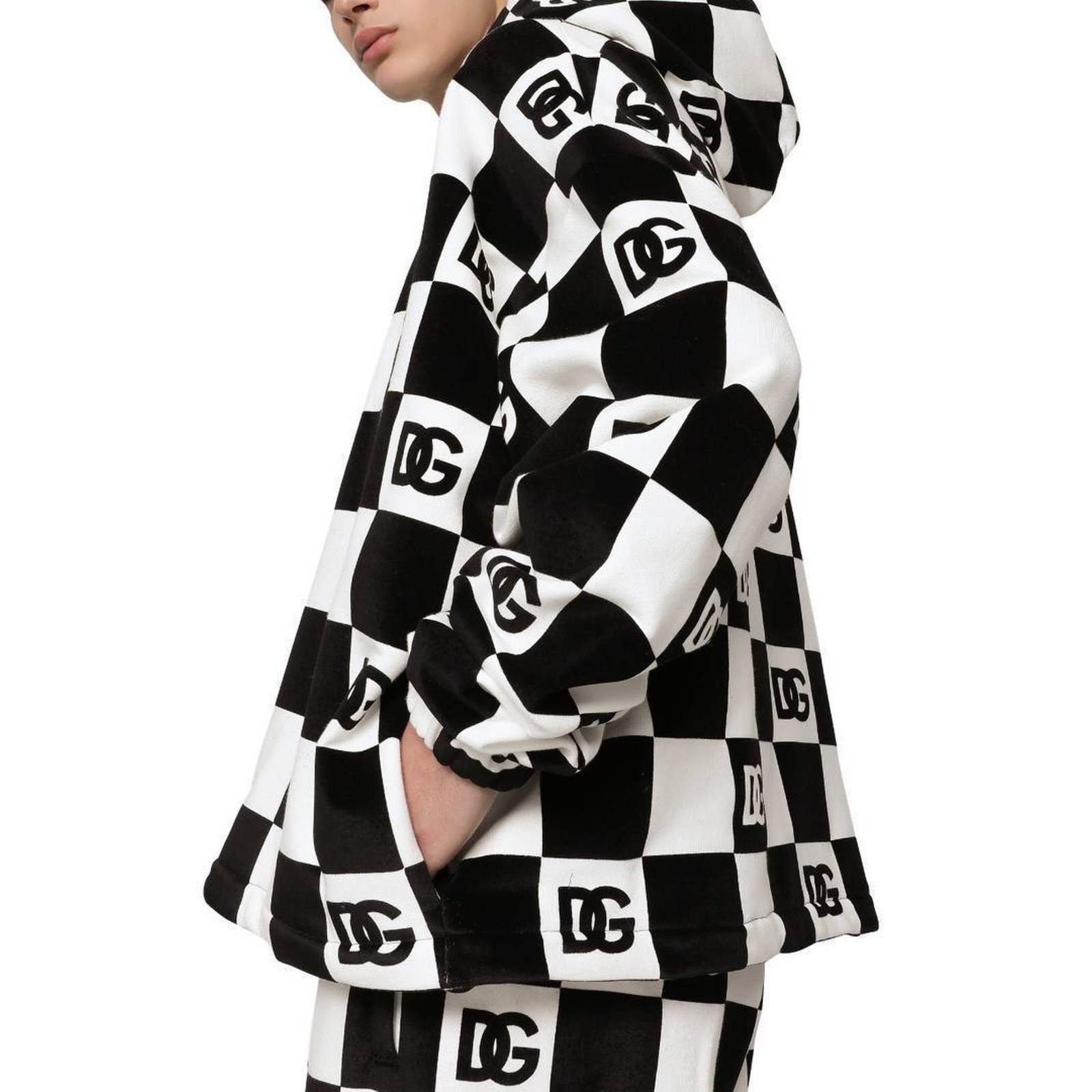 DOLCE&GABBANA ドルガバ DGロゴ ダミエプリント フーディ 関税込 ドルチェ&ガッバーナ フーディ ダミエ DGロゴプリント