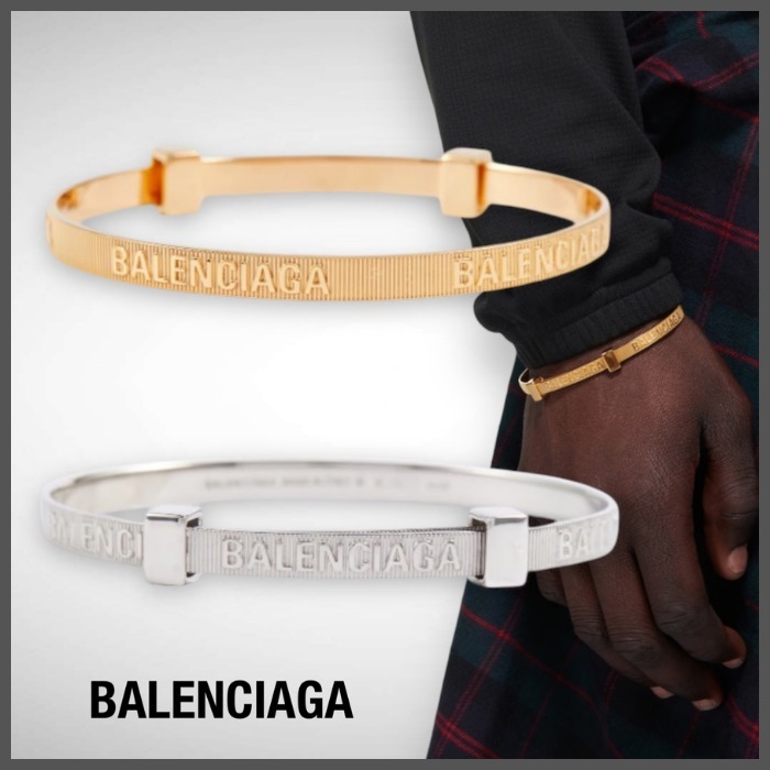 【BALENCIAGA】ロゴ入り フォース ストライプ ブレスレット