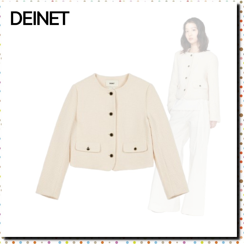 ■DEINET ゴールド ボタン ツイード ジャケット