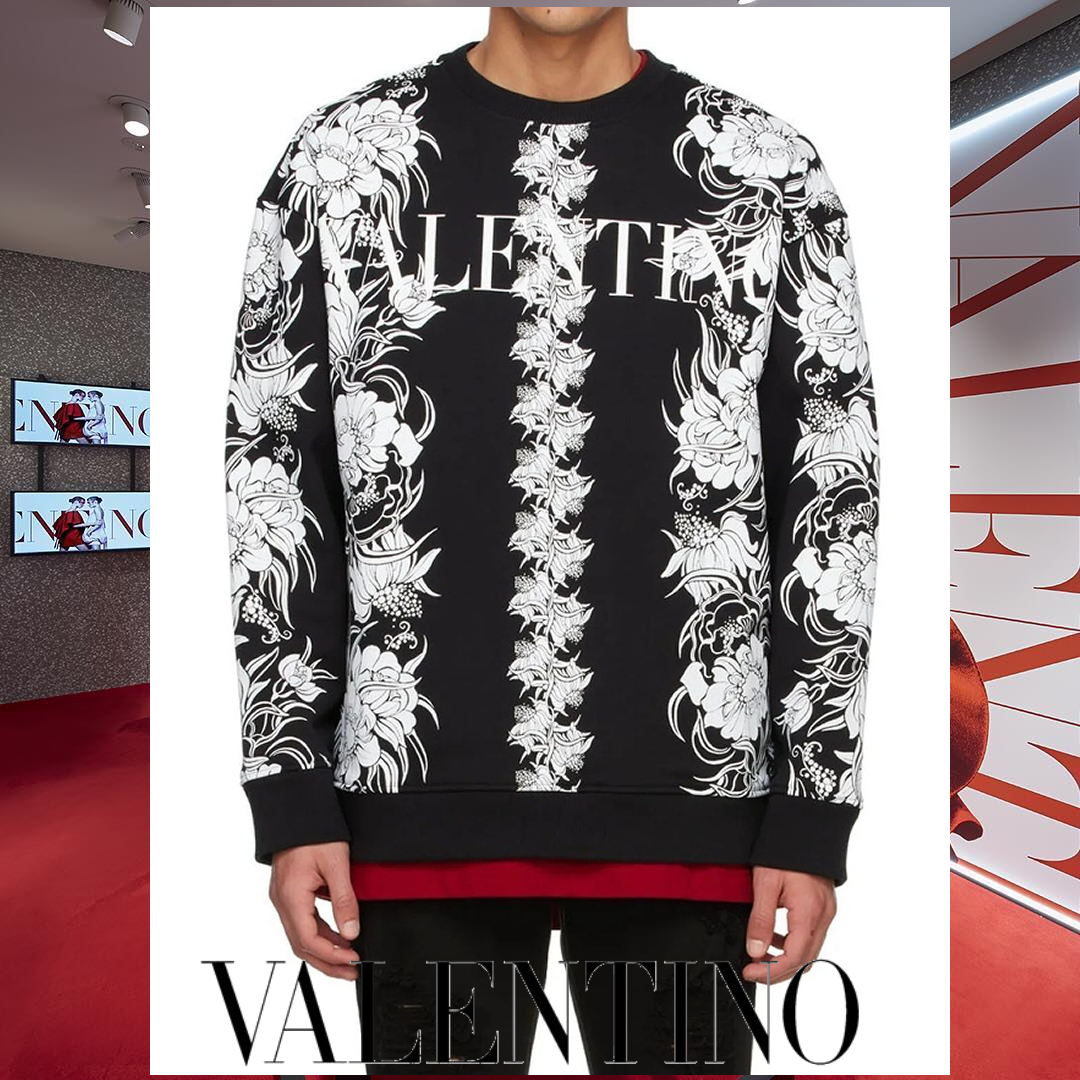 VALENTINO ロゴ フローラルプリント スウェットシャツ