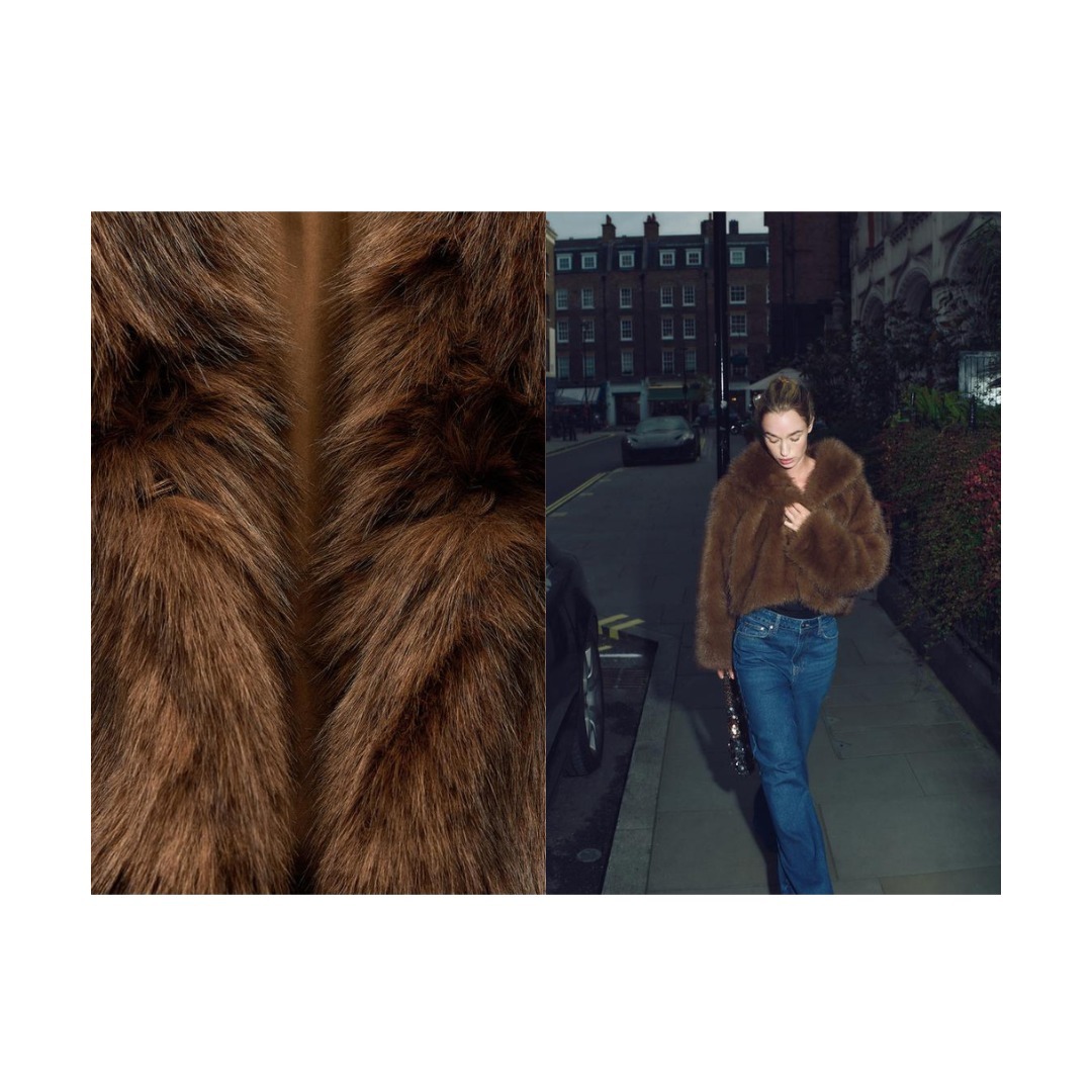 ZARA】フェイクファーショートコート 6318/021 (ZARA/ムートン