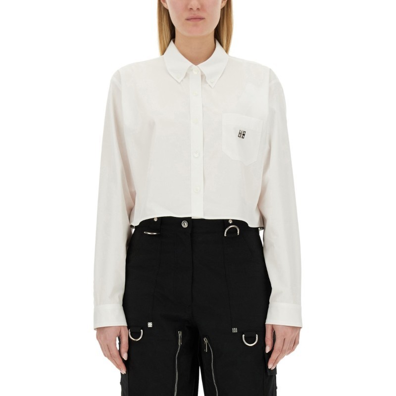 Tシャツ・カットソー GIVENCHY SS24 CROPPED SHIRT (BW617Y14M6 100)