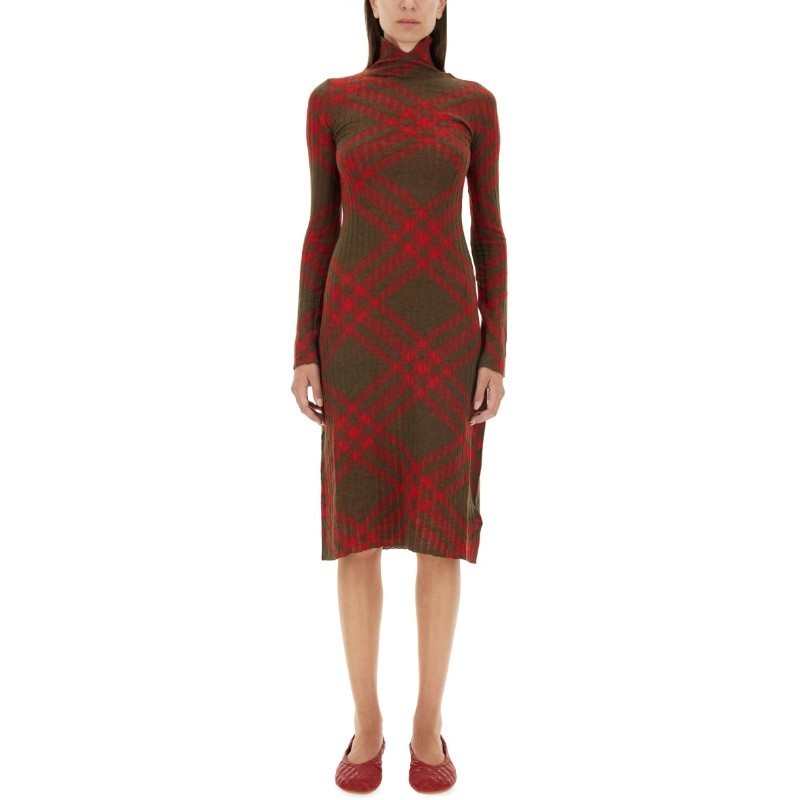 ワンピース Burberry FW24 CHECK WOOL BLEND DRESS (8093580 C1205)