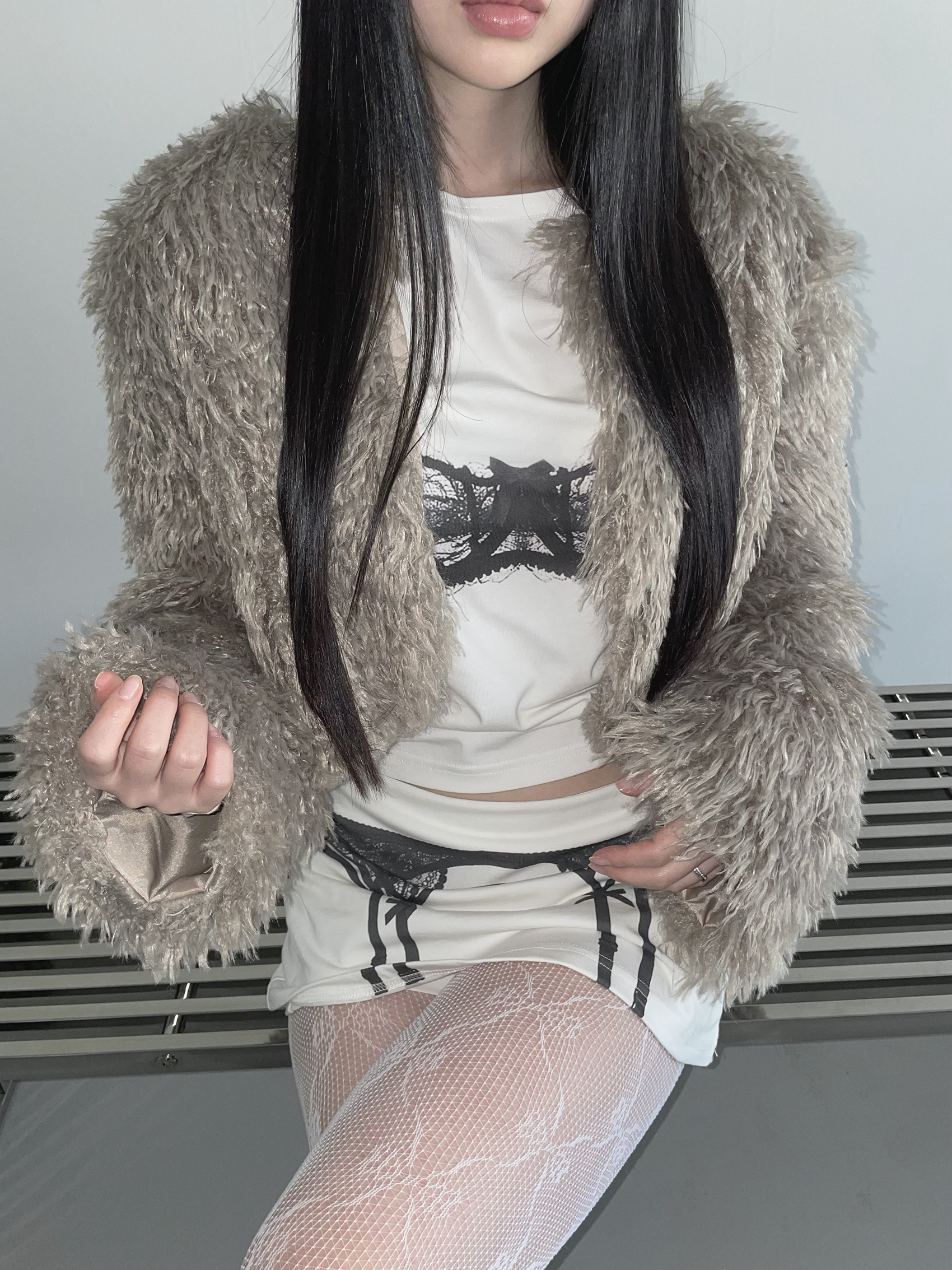 《THEAIRTOWN》 sheep fur jk