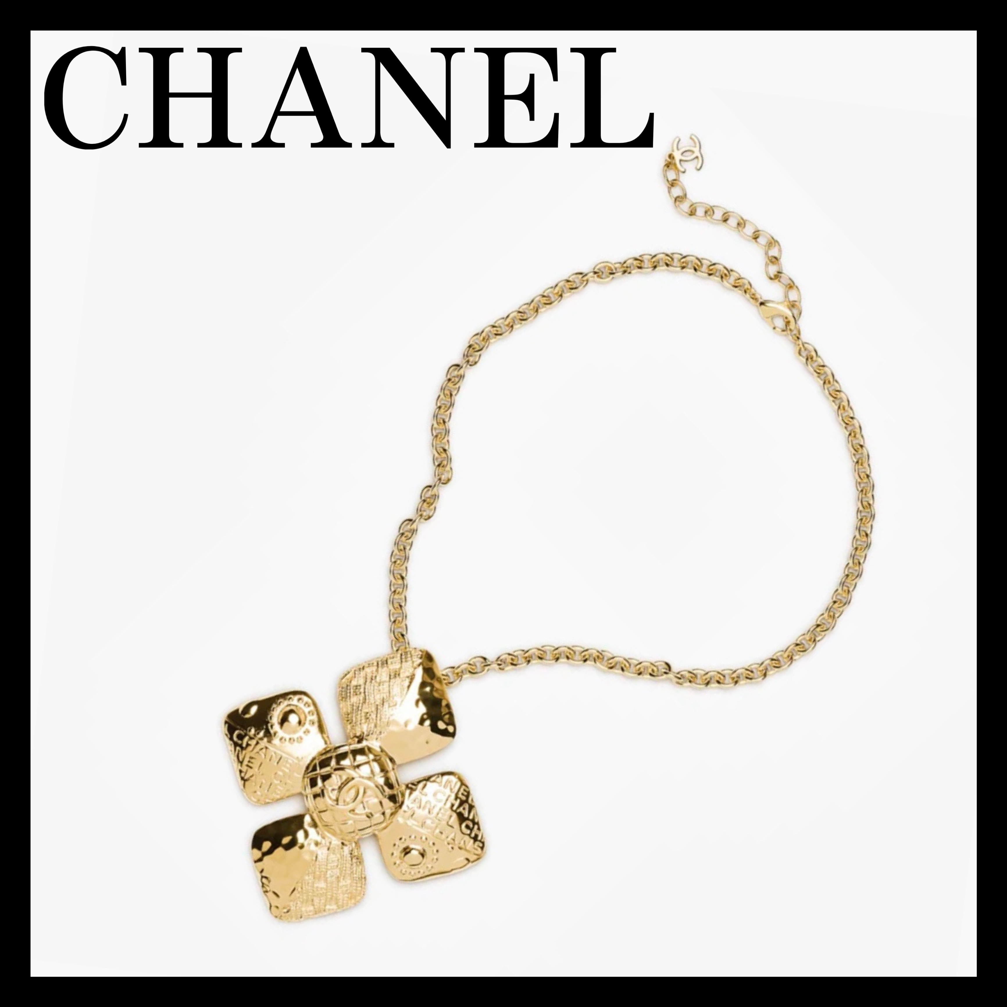 《幸せのクローバー♪》CHANEL ネックレス ゴールド メタル