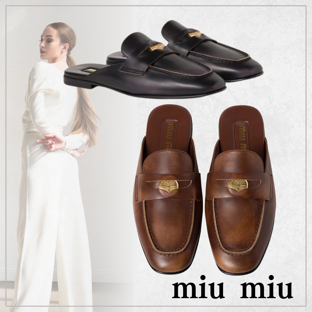 【上品さと洗練された雰囲気】miumiu レザーモカシン