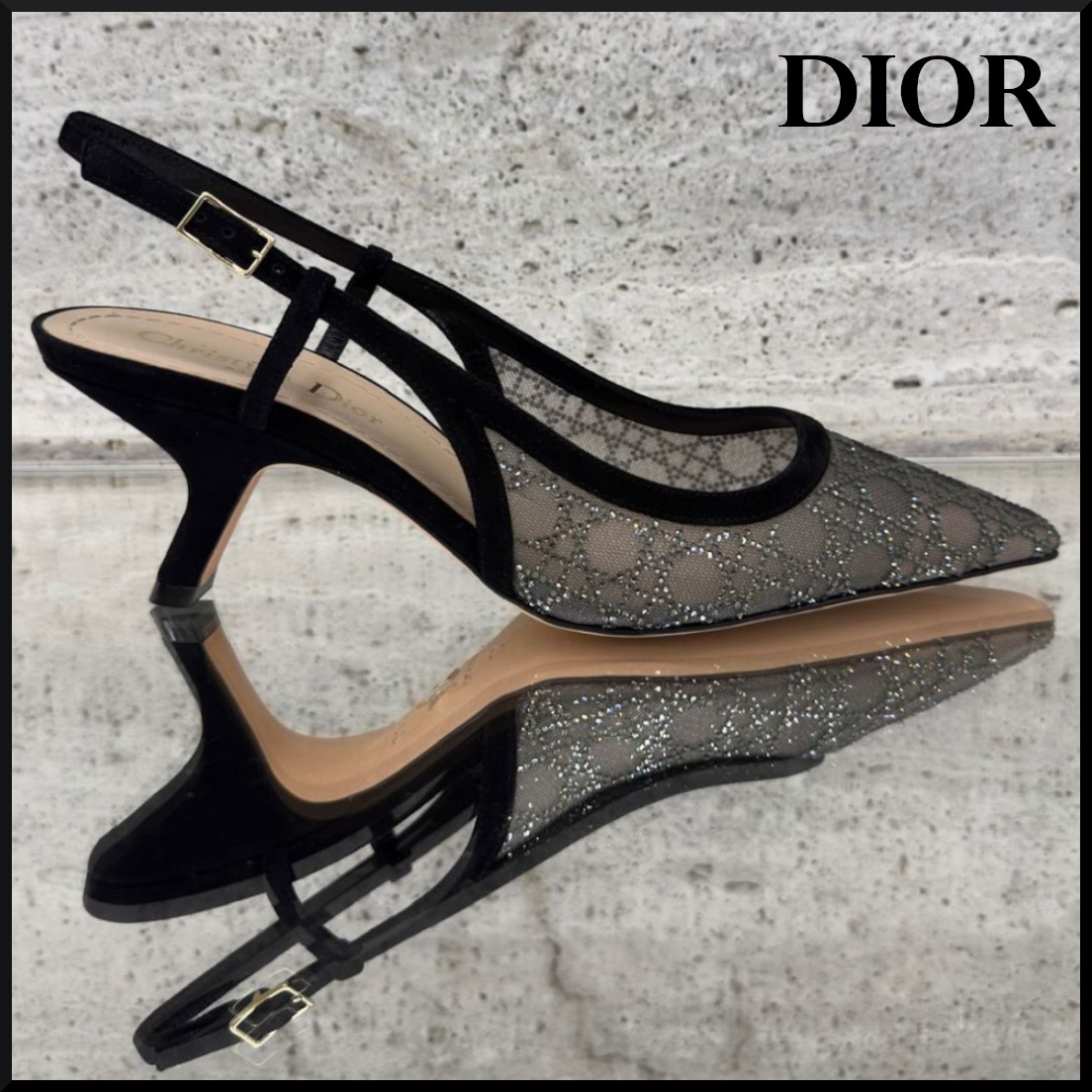 【ツイードがお洒落☆】Dior Capture スリングバックパンプス